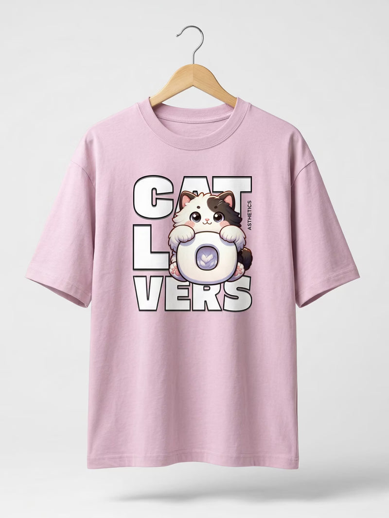 CAT LOVERS // Oversized Cotton T-shirt