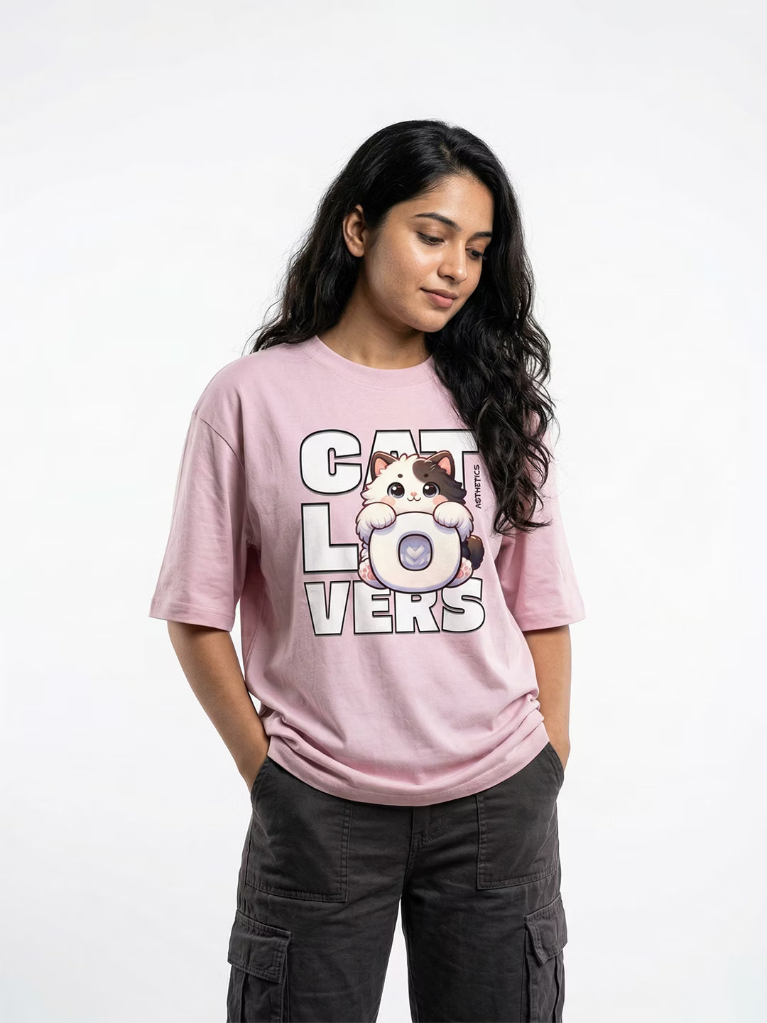 CAT LOVERS // Oversized Cotton T-shirt