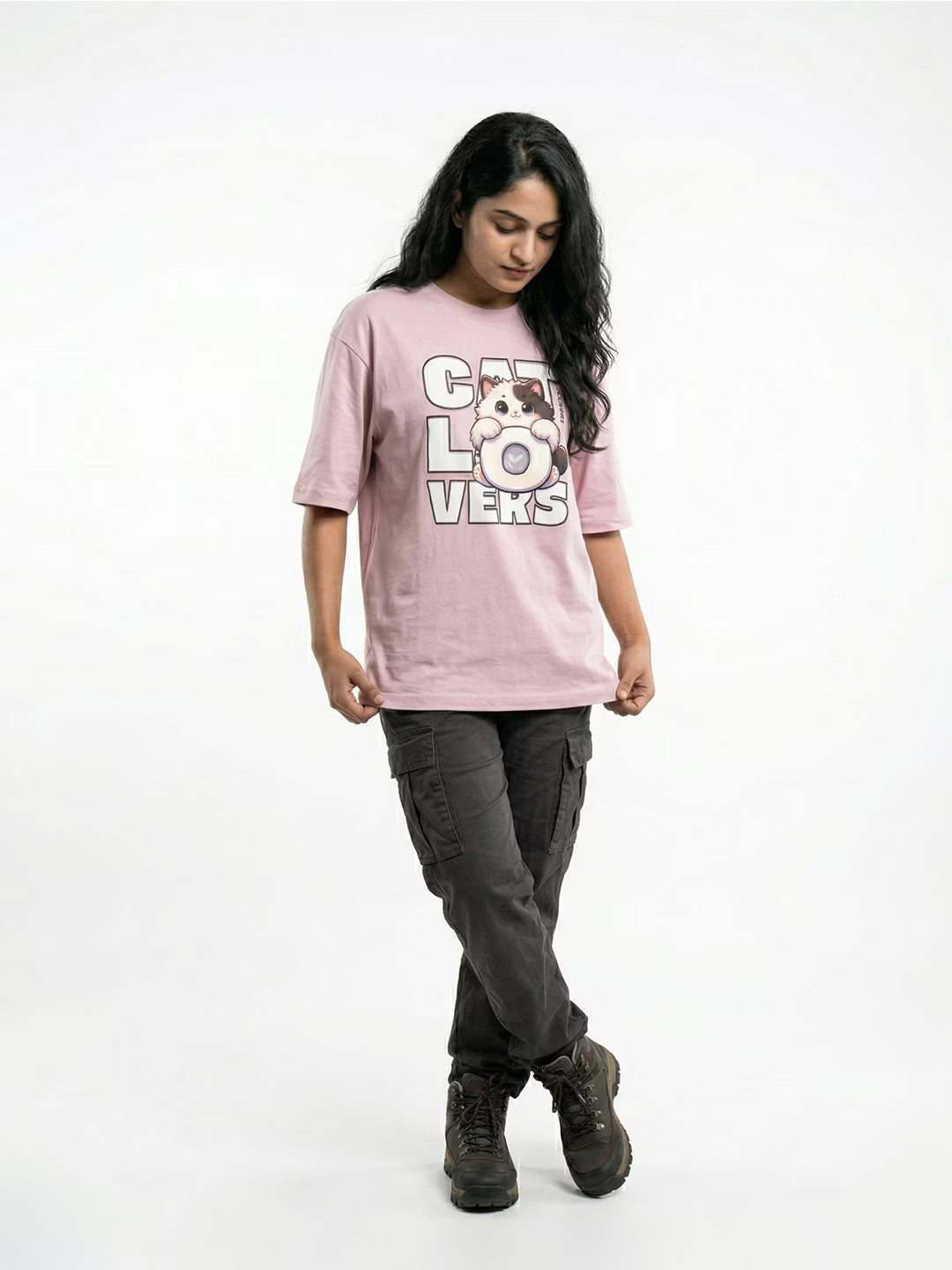CAT LOVERS // Oversized Cotton T-shirt