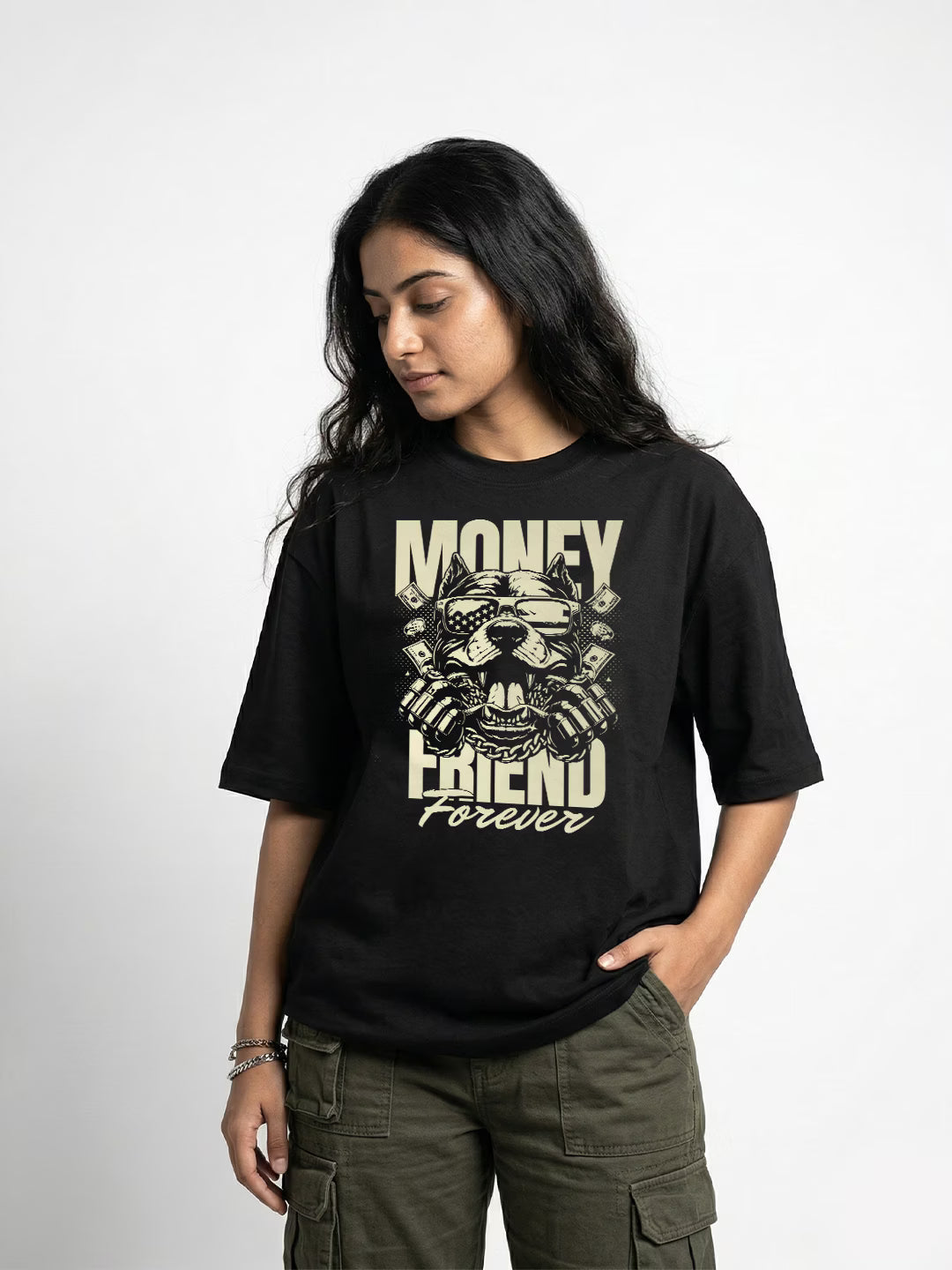 CERBERO // Money Friend Forever Oversized Cotton T-shirt
