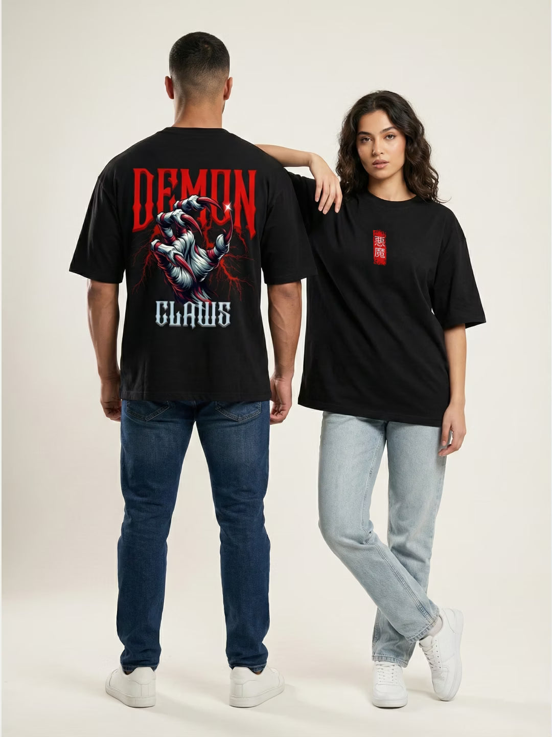 DEMON CLAWS // Oversized Heavy Graphic Cotton T-Shirt
