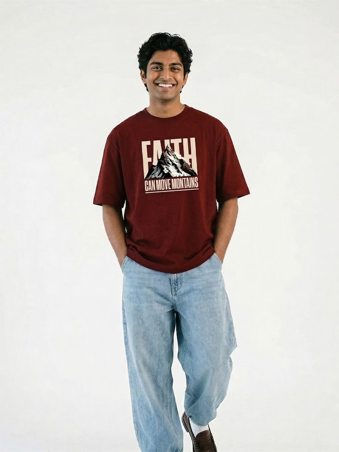 FAITH // Move Mountains Oversized Cotton T-shirt