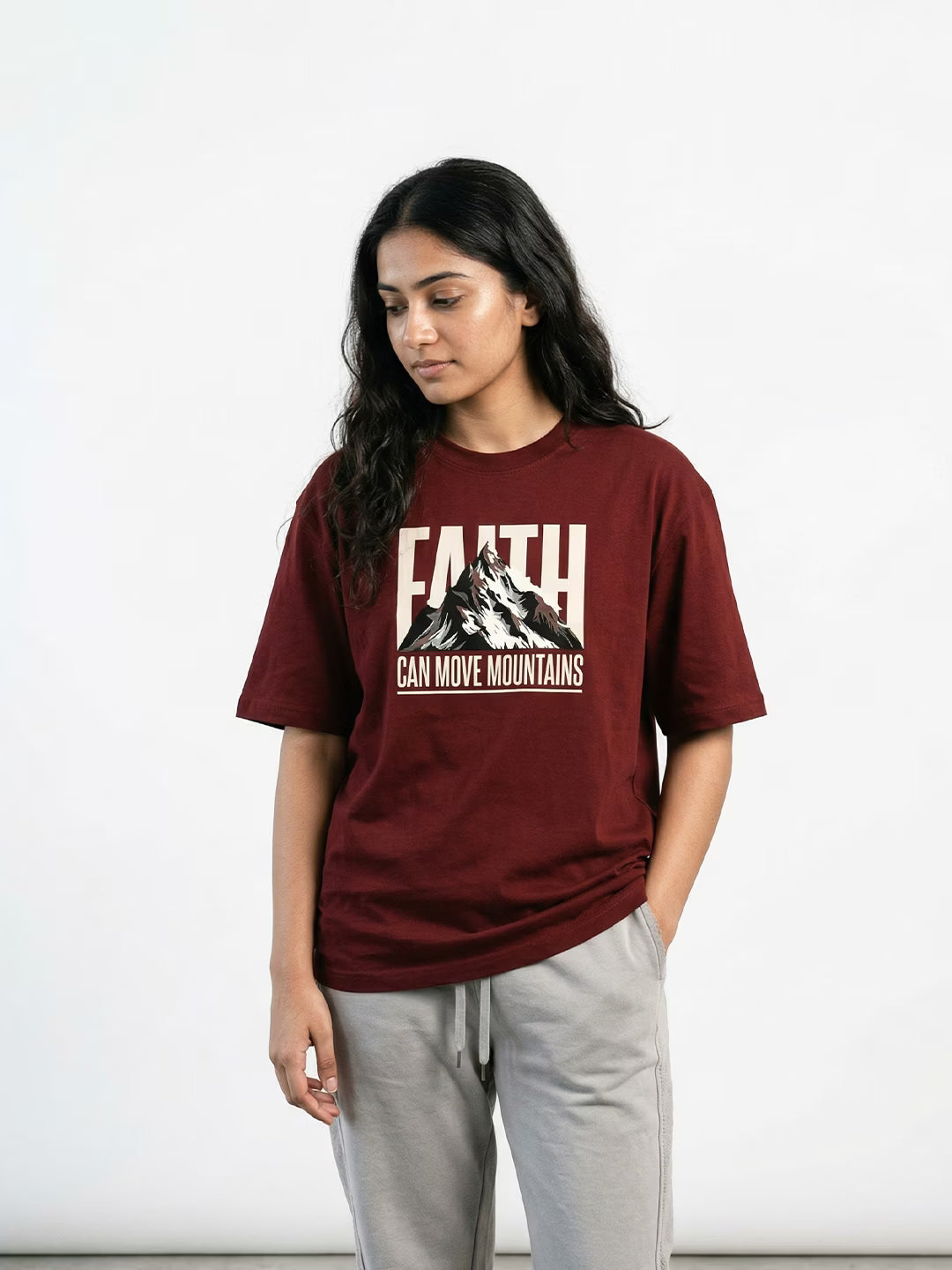 FAITH // Move Mountains Oversized Cotton T-shirt
