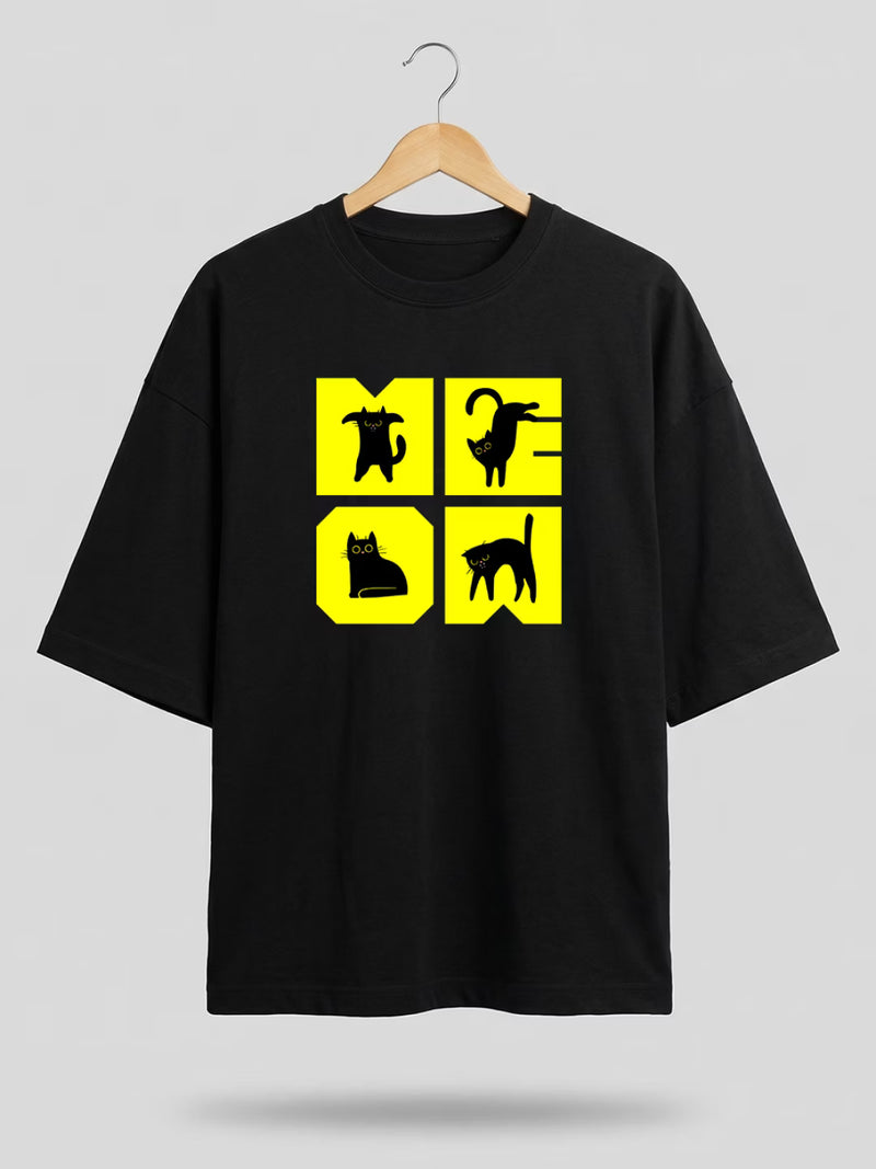 MEOW GRID // Oversized Terry Cotton T-Shirt