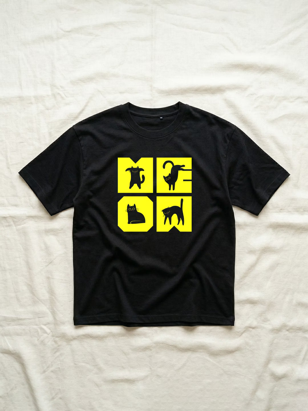MEOW GRID // Oversized Terry Cotton T-Shirt