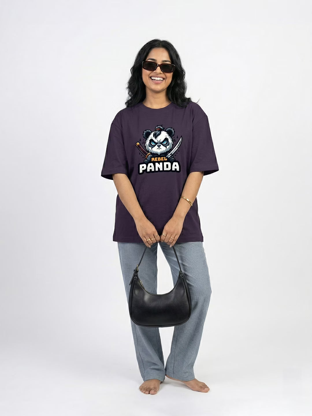 Rebel Panda // Oversized Cotton T-Shirt