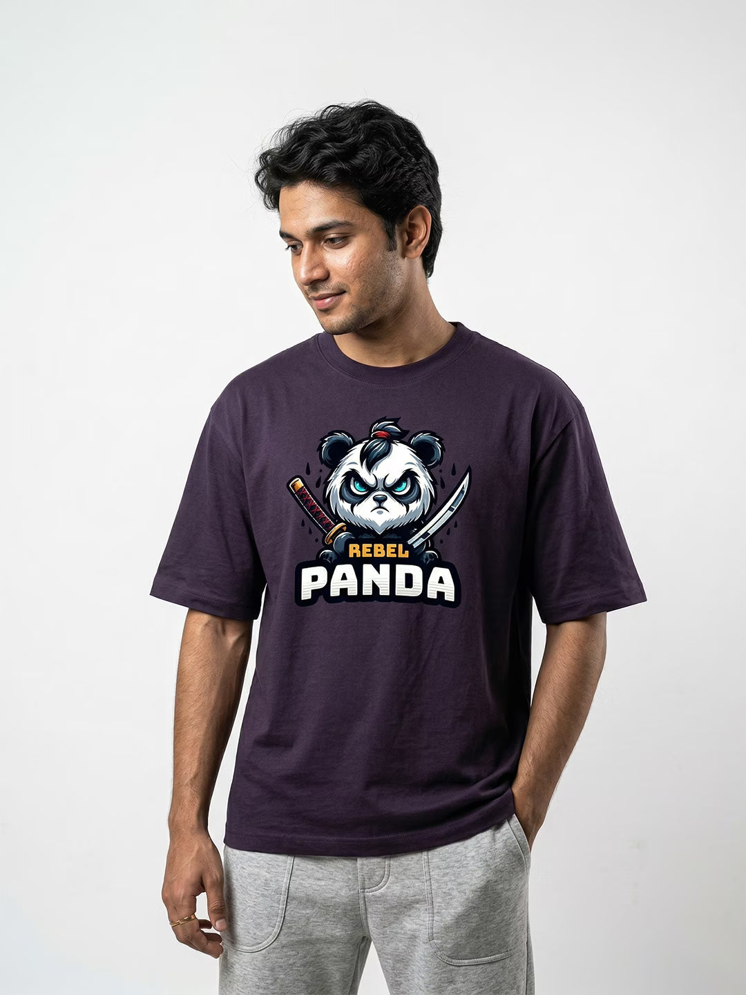Rebel Panda // Oversized Cotton T-Shirt