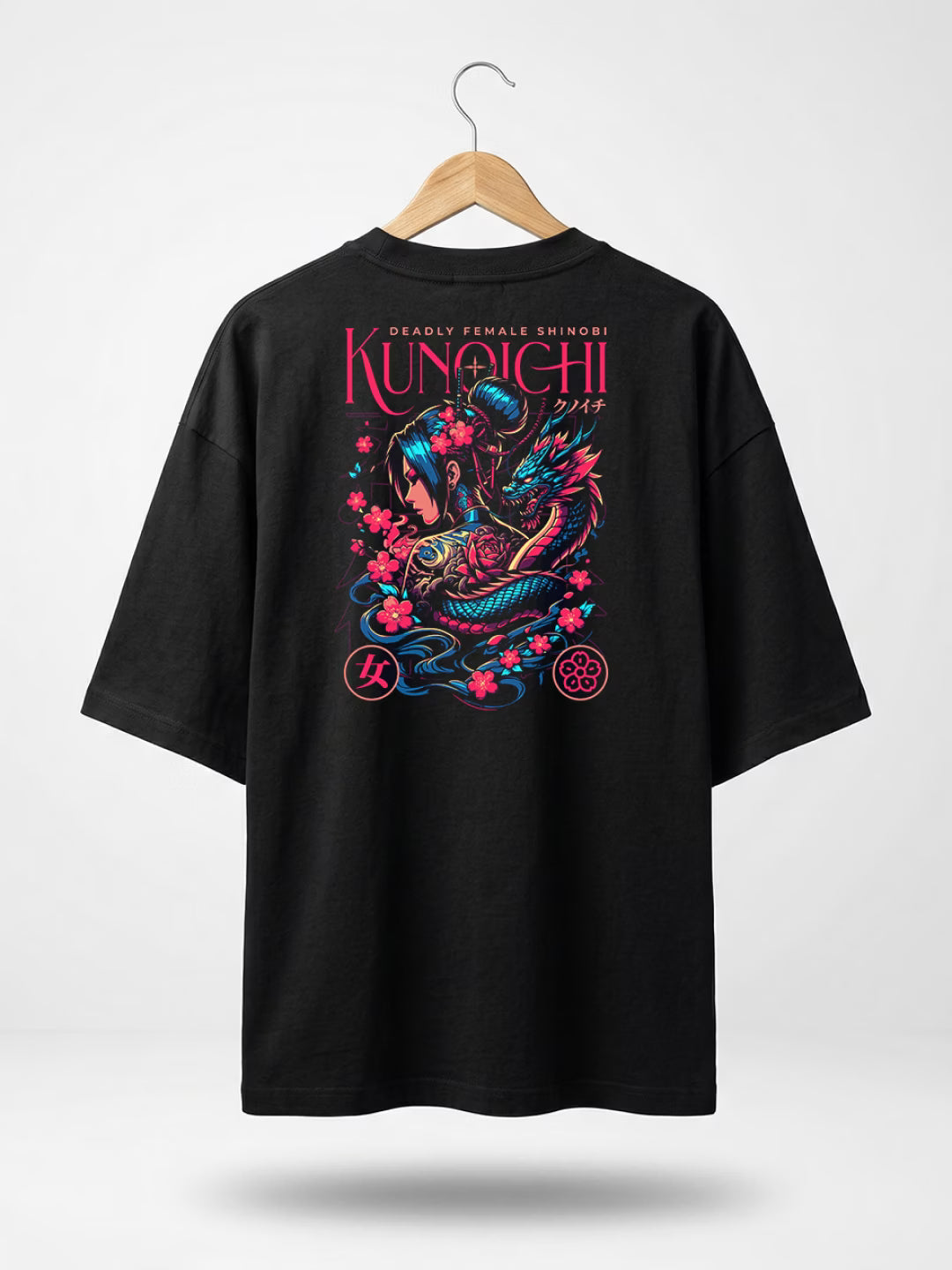 SHINOBI // Kunoichi Dragon Oversized Terry Cotton T-Shirt