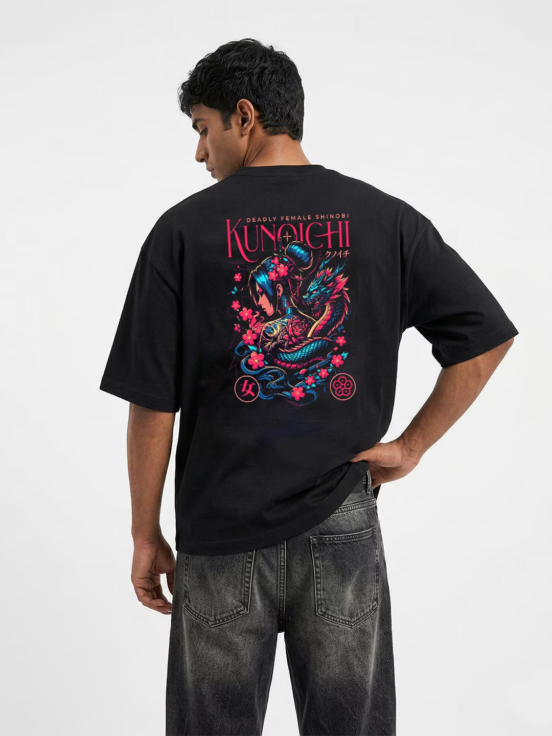 SHINOBI // Kunoichi Dragon Oversized Terry Cotton T-Shirt