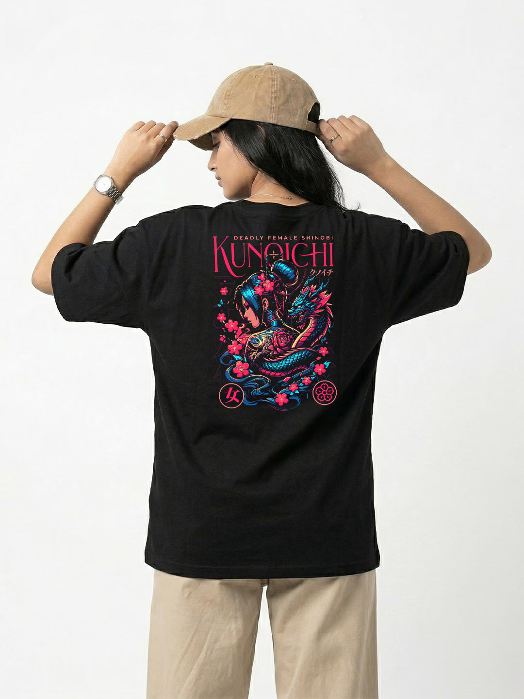SHINOBI // Kunoichi Dragon Oversized Terry Cotton T-Shirt