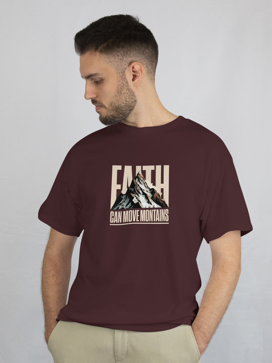 FAITH // Move Mountains Oversized Cotton T-shirt