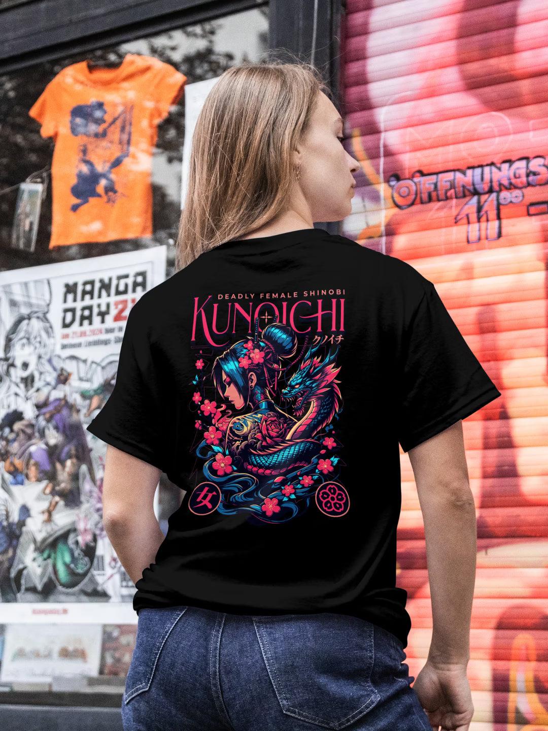 SHINOBI // Kunoichi Dragon Oversized Terry Cotton T-Shirt
